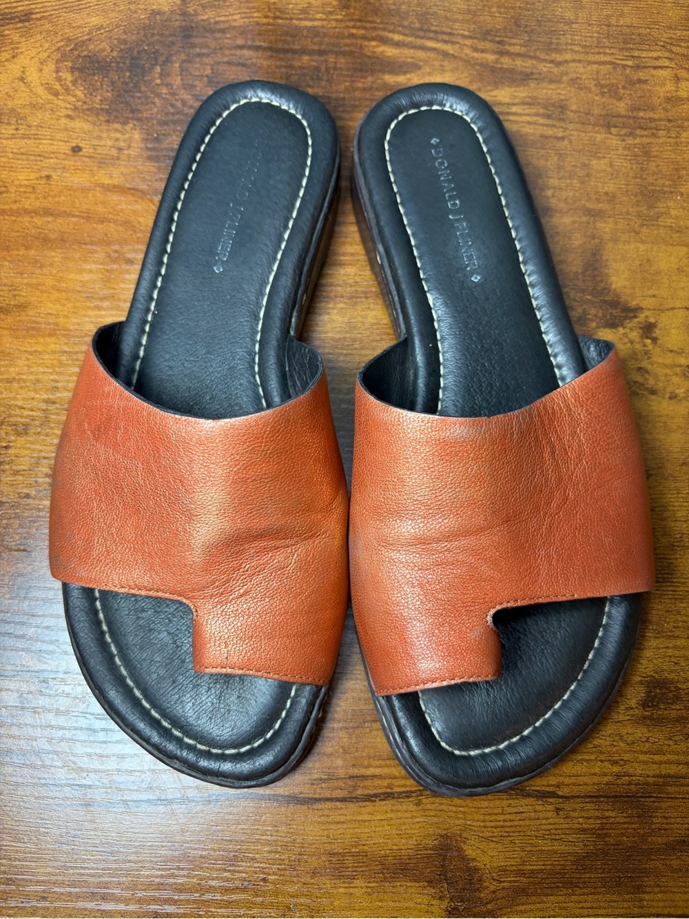 Donald J. Pliner Women's Orange Leather Slide Sandals
